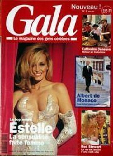 Gala N° 2 Du 01/03/1993 - Catherine Deneuve - Albert De Monaco - Rod Stewart - Le Top Model Estelle.