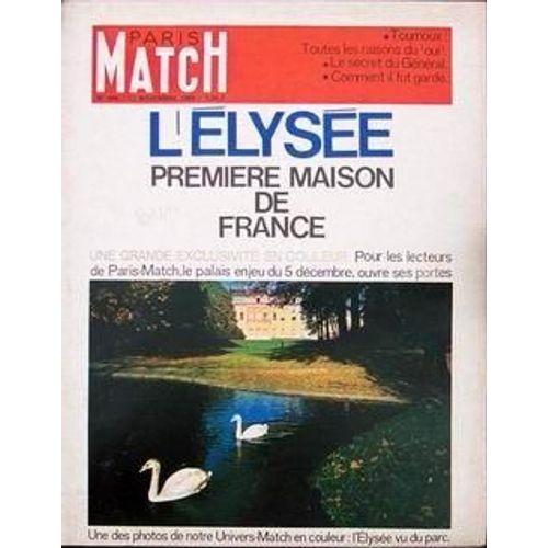 Paris Match N° 866 Du 13/11/1965 - Tournoux - Toutes Les Raisons Du Oui - Le Secret Du General - Comment Il Fut Garde. L'elysee - Premiere Maison De France. Coup D'arrâ¿T Aux Chinois De Gaulle Se Represente Aux Presidentielles Humphrey Bogart Le T...