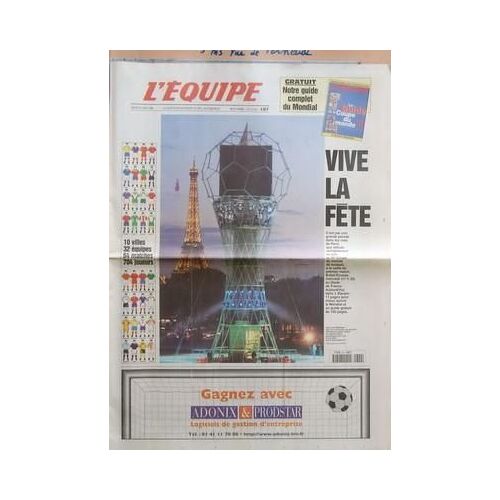 Equipe (L') N° 16200 Du 09/06/1998 - Vive La Fete