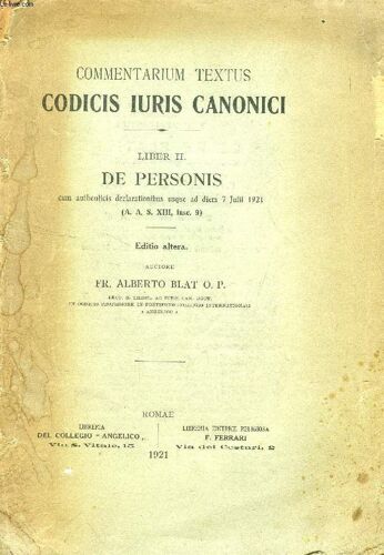 Commentarium Textus Codicis Iuris Canonici, Liber Ii. De Personis