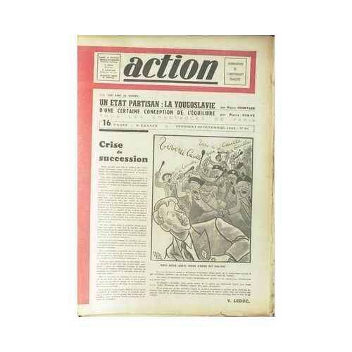 Action N° 64 Du 23/11/1945 - Pierre Courtade  -   Yougoslavie - Pierre Herve - Pol Ferjac - V. Leduc.