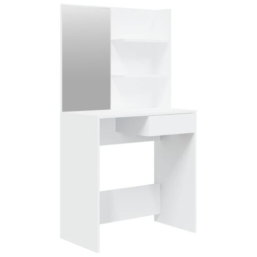 vidaXL Coiffeuse avec miroir Blanc 74,5x40x141 cm