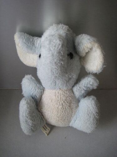 Doudou Peluche Hochet Éléphant Bleu Vintage Chamti France 23 Cm