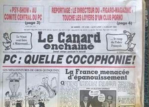 Canard Enchaine (Le) N° 3323 Du 04/07/1984 - Les Loyers D'un Club Porno Et Le Directeur Du Figaro Magazine - Le Senat  -   Mitterrand.