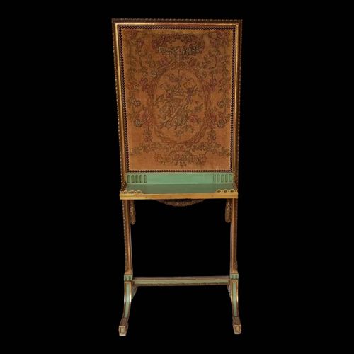 cran de chemine billet doux style Louis XVI dore