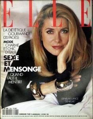 Elle N° 2282 Du 02/10/1989 - La Dietetique Gourmande - Mode D'italie - Sexe Et Mensonge - Deneuve Lance Deneuve.