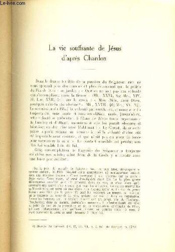La Vie Souffrante De Jesus D'apres Chardon / Extrait.