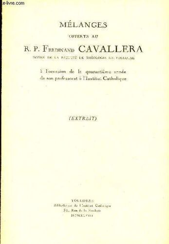 Evangelisme Et Theologie Au Xiiie Siecle / Extrait.