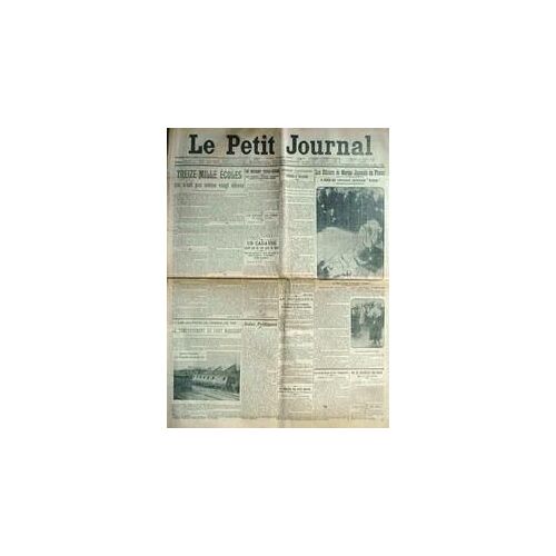 Petit Journal (Le) N° 235 Du 23/08/1910 - Les Officiers De Marine Japonais En France  -   Le Croiseur Ikoma - Incident Turco-Russe - Le Buste De Cire Du Musee De Lille - 13 Mille Ecoles Qui N'ont Pas Meme 20 Eleves - Accident De Chemin De Fer  -  ...