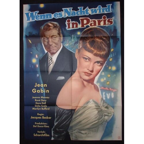 Jean Gabin * Touchez Pas Au Grisbi * Jacques Becker - 1960 - Affiche De Cinema Originale Allemande De 1960 - 84x54 Cm * Jean Gabin ; Lino Ventura ; Jeanne Moreau, Paul Frankeur * Roman Albert Simonin