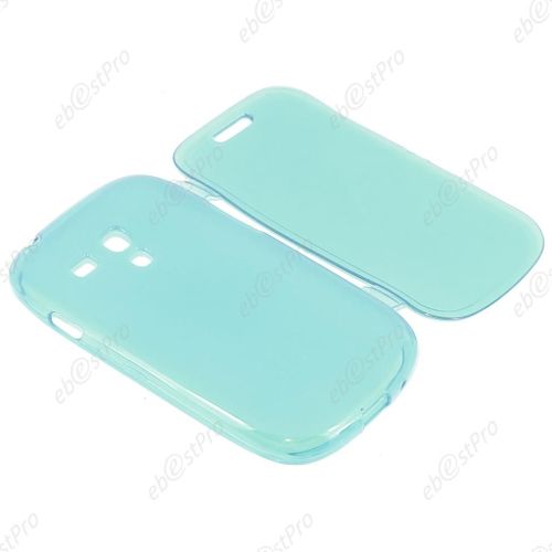 Ebeststar ®  Etui Portefeuille Rabattable Livre Housse Coque Silicone Gel Pour Samsung Galaxy S3 Mini Gt-I8190, I8190n, Couleur Bleu + Film Protection D'écran