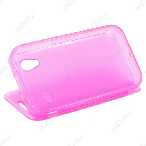 ebestStar ®  Etui Portefeuille Rabattable Livre Housse Coque Silicone Gel pour Samsung Galaxy Ace S5839i, S5830, S5830i, Couleur Rose + Film protection d'écran
