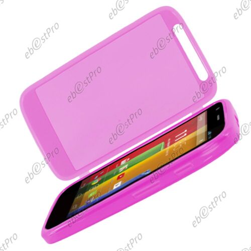 ebestStar ®  Etui Portefeuille Rabattable Livre Housse Coque Silicone Gel pour Motorola Moto G, XT1032, Couleur Rose + Film protection d'écran
