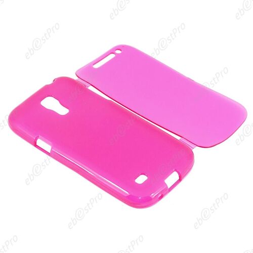 ebestStar ®  Etui Portefeuille Rabattable Livre Housse Coque Silicone Gel pour Samsung Galaxy S4 Mini GT-i9190, i9192, i9195, Couleur Rose + Film protection d'écran