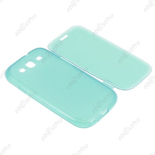 Ebeststar ®  Etui Portefeuille Rabattable Livre Housse Coque Silicone Gel Pour Samsung Galaxy S3 I9300 I9305, Couleur Bleu + Film Protection D'écran
