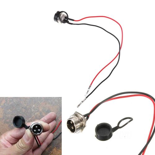 Port De Charge De Batterie De Vélo Électrique 20cm, Connecteur En Ligne À 3 Broches, Prise Jack, Fournitures De Charge Pour Scooter Électrique, Accessoires De Cyclisme