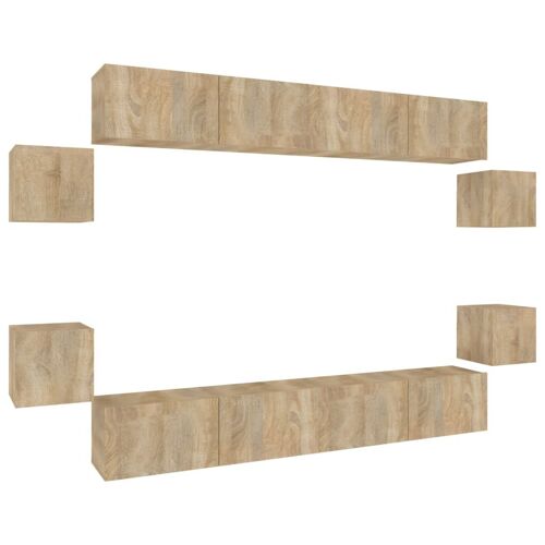 vidaXL Ensemble de meubles TV 8 pcs Chêne sonoma Bois d'ingénierie