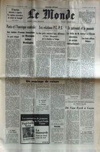 Monde (Le) N° 11492 Du 09/01/1982 - Elf-Aquitaine   -   Exporter Les Capitaux Necessaires Au Rachat De Texasgulf - Paris Et L'amerique Centrale  -   Les Ventes D'armes Francaises Au Nicaragua - Les Relations P.C  -   Ps. - Le Patronat Et Le Pouvor...