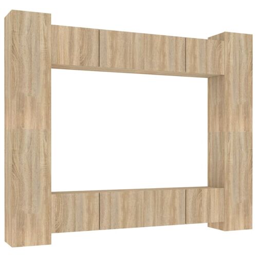 Vidaxl Ensemble De Meubles Tv 8 Pcs Chêne Sonoma Bois D'ingénierie