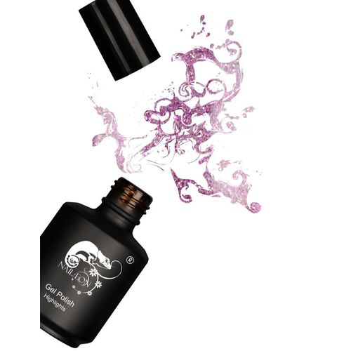 Nail Eon -  Purple Glitter - Vernis Gel A Paillettes - Semi Permanent Highlights - French Manucure 