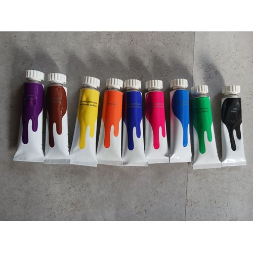 Lot De 9 Tubes De Gouache (Noir Entamé)