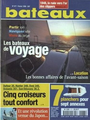 Bateaux N° 477 Du 01/02/1998 - 1848 La Ruee Vers L'or Des Clippers - Les Bateaux De Voyage - Location - Les Bonnes Affaires De L'avant-Saison - 5 Croiseurs Tout Confort - Une Revolution Venue Du Japon - 7 Planchers Pour 7 Annexes