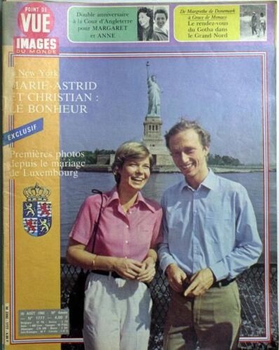 Point De Vue Images Du Monde N° 1777 Du 20/08/1982 - Double Anniversaire An Angleterre - Margaret Et Anne. De Margrethe De Danemark A Grace De Monaco - Rendez-Vous Du Gotha Dans Le Grand Nord. Marie-Astrid Et Christian.