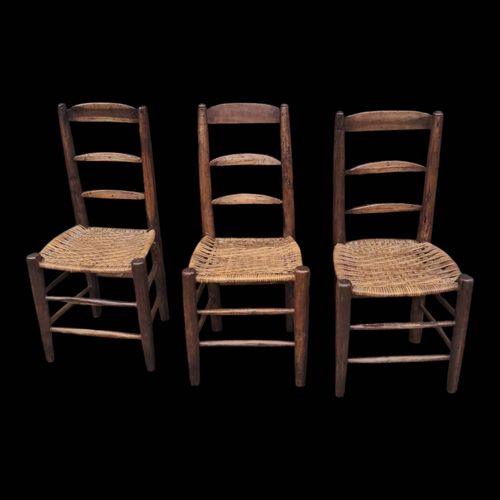 3 Chaises Rustiques Marron