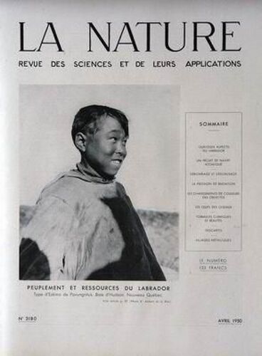 Nature (La) N° 3180 Du 01/04/1950 - Le Labrador - Navire Atomique - Debombage Et Desobusage - La Pression De Radiation - Les Changements De Couleurs Des Crevettes - Decartes - Alliages Metalliques.