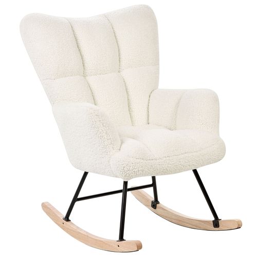 Fauteuil À Bascule Oulu Bouclé Blanc