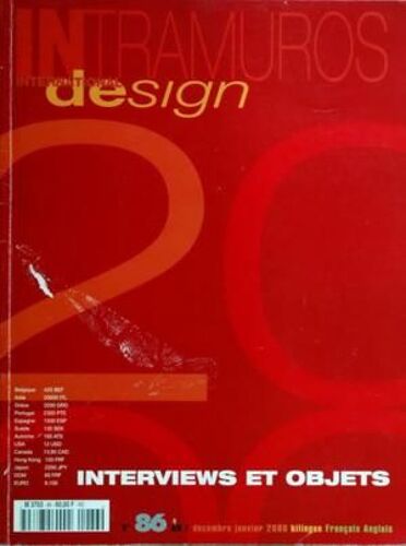 Intramuros International Design N° 86 Du 01/12/1999 - Interviews Et Objets   -   Bilingue Francais - Anglais