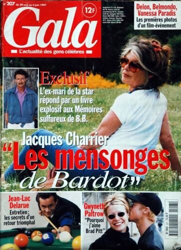 Gala N° 207 Du 29/05/1997 - Delon  -   Belondo  -   Vanessa Paradis - Jacques Charrier  -   Les Mensondes De Bardot - G.Paltrow Et Brad Pitt - J.Luc Delarue.