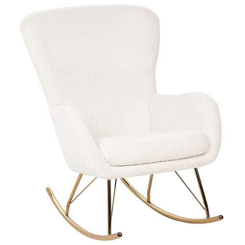 Fauteuil À Bascule Anaset Bouclé Blanc