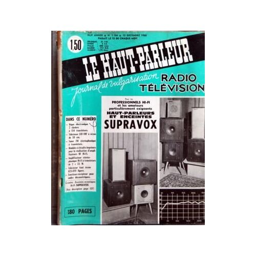 Haut Parleur (Le) N° 1106 Du 15/12/1966 - Orgue Electronique 2 Claviers A 154 Transistors Televiseur Uhf-Vhf A Ecran De 59 Cm Tuner Fm Stereophonique A Transistors Modules A Circuits Imprimes Pour La Realisation D'amplificateurs Bf Hi-Fi Amplicate...