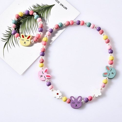 1 Ensemble Fille Perles Jouets Collier Bracelet Papillons Fleurs Bébé Collier Fait Main Accessoires Princesse Enfants Cadeaux