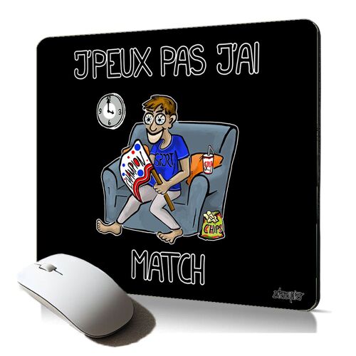 tapis de souris souple j'peux pas j'ai match foot rugby handball basket coupe du monde cadeau de noel humour drole design unique