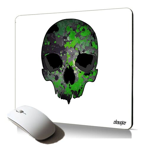 tapis de souris souple tete de mort crane squelette mousepad pc fixe street art motard gothic pour gamer