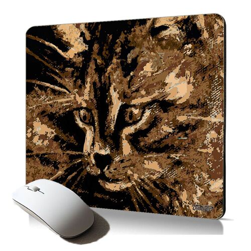 tapis de souris souple chaton cadeau femme accessoire informatique personnalisé pc fixe chaton peinture huile art