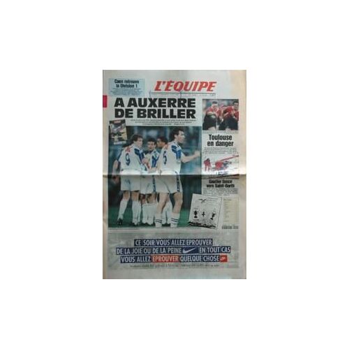 Equipe (L') N° 15556 Du 11/05/1996 - Caen Retrouve La Division 1 A Auxerre De Briller Toulouse En Danger Gautier Fonce Vers Saint Barth Et Aussi...