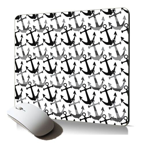 Tapis de souris souple ancre marine marinière accessoire professionnel PC fond vague accessoire informatique cadeau d'anniversaire homme colore