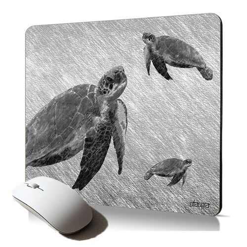 tapis de souris souple tortue gris ocean mousepad support bureau dessin animal design artistique marine geante