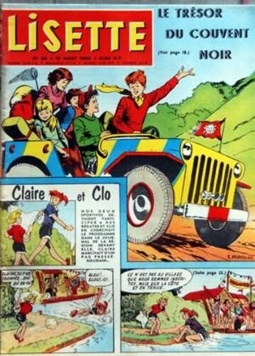 Lisette N° 32 Du 12/08/1962 - Le Tresor Du Couvent Noir - Claire Et Clo - Michel Morgan
