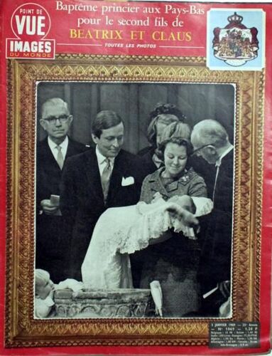 Point De Vue Images Du Monde N° 1069 Du 03/01/1969 - Bapteme Princier Aux Pays-Bas Pour Le Second Fils De Beatrix Et Claus.