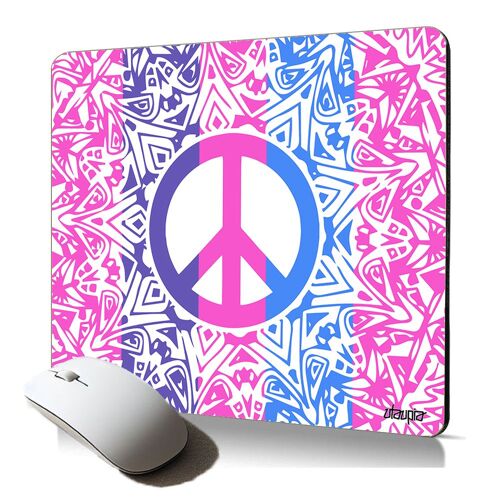 tapis de souris souple Peace and love mandala mouse pad gaming flexible hippie Rose motif Paix et amour boheme fille yoga