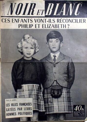 Noir Et Blanc N° 624 Du 16/02/1957 - Ces Enfants Vont-Ils Reconcilier Philip Et Elizabeth ? Les Villes Francaises Gatees Par Leurs Hommes Politiques.