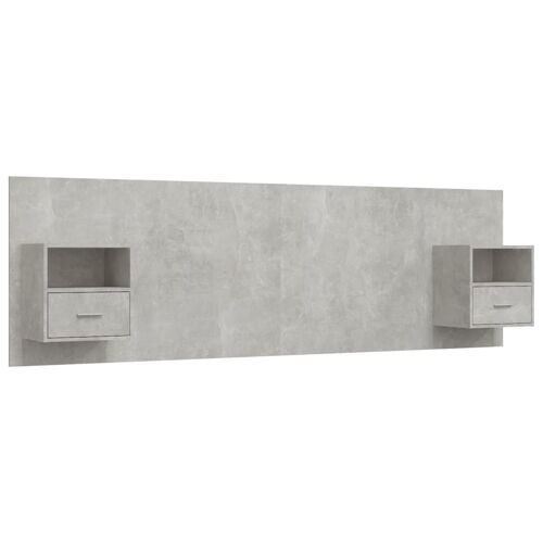 vidaXL Tête de lit avec armoires Gris béton Bois d'ingénierie