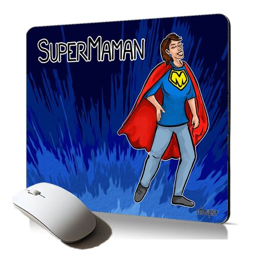 tapis de souris souple super maman cadeau humoristique fete des mere mouse pad pour ordinateur fixe texte comics drole