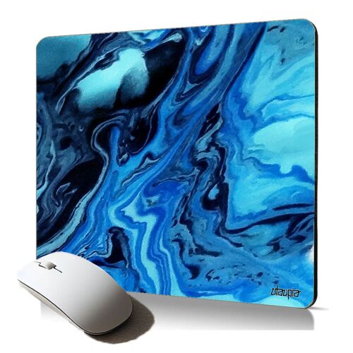 tapis de souris souple peinture abstraite coloré antidérapant accessoire informatique bleu gaming motif made in France