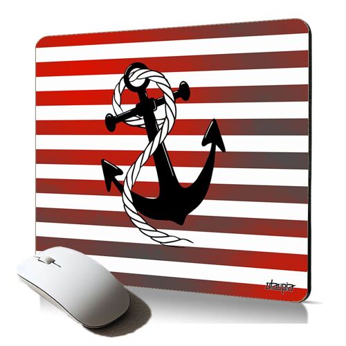 tapis de souris souple motif ancre bateau mariniere marin rayé mouse pad durable gamer fantaisie original cadeau de noel