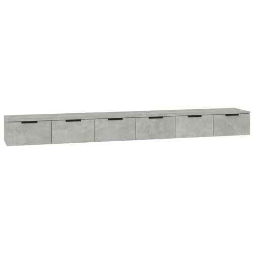 vidaXL Armoires murales 2pcs Gris béton 102x30x20 cm Bois d'ingénierie